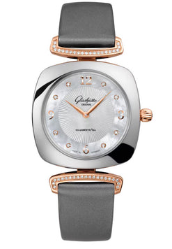glashutte original lady collection pavonia stainless steel & red gold & diamonds lady's watch