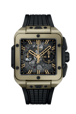 hublot square bang chronograph 18k magic gold men's watch
