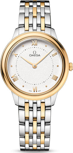 omega de ville prestige stainless steel & 18k yellow gold lady's watch_5