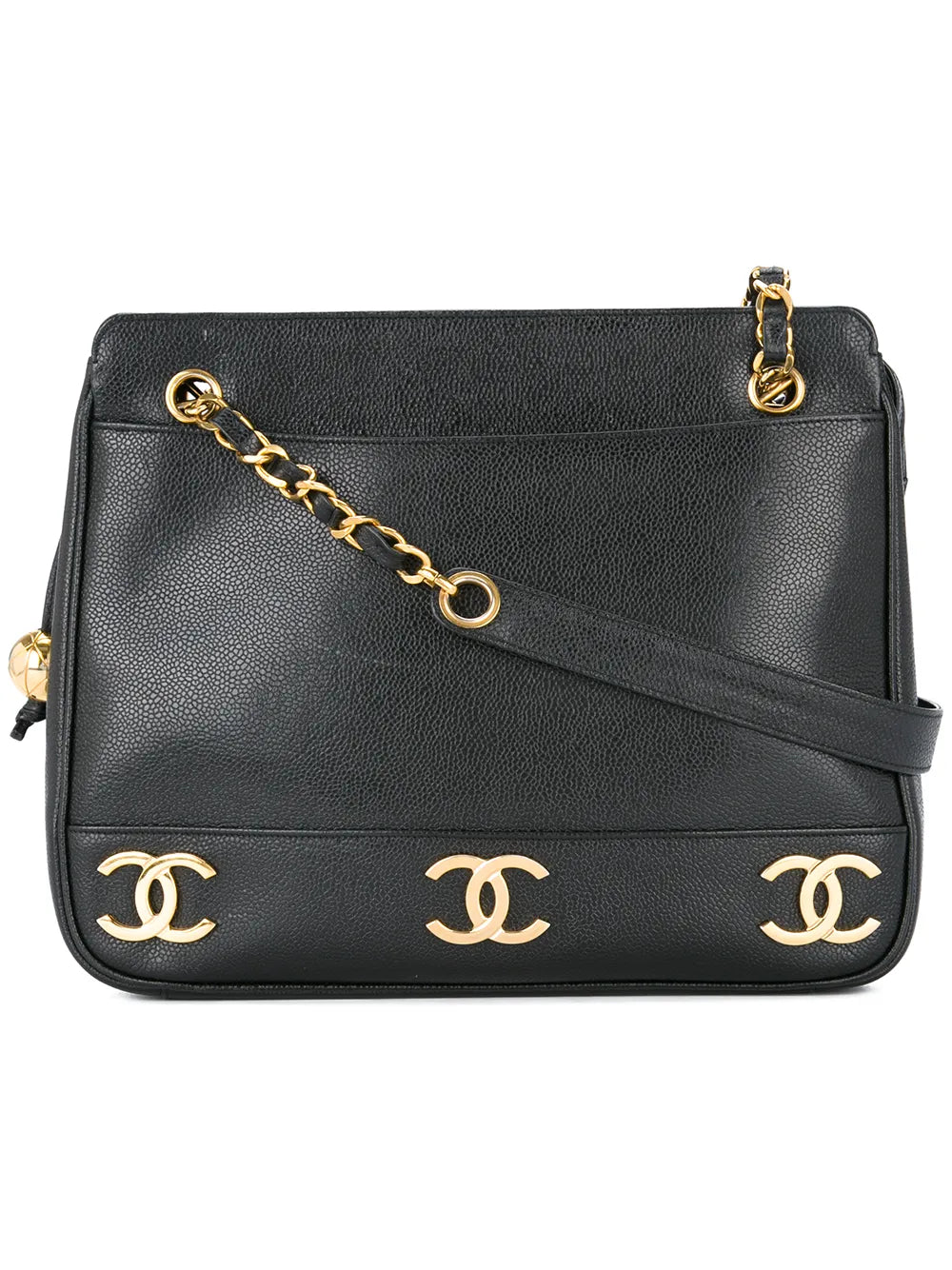 CHANEL 1991 1994 logo chain shoulder bag