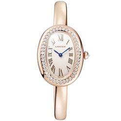 wjba0045 cartier baignoire 18k rose gold & diamonds lady's watch
