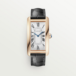 cartier tank americaine 18k rose gold man's watch