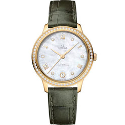 omega de ville prestige 18k yellow gold & diamonds lady's watch_2