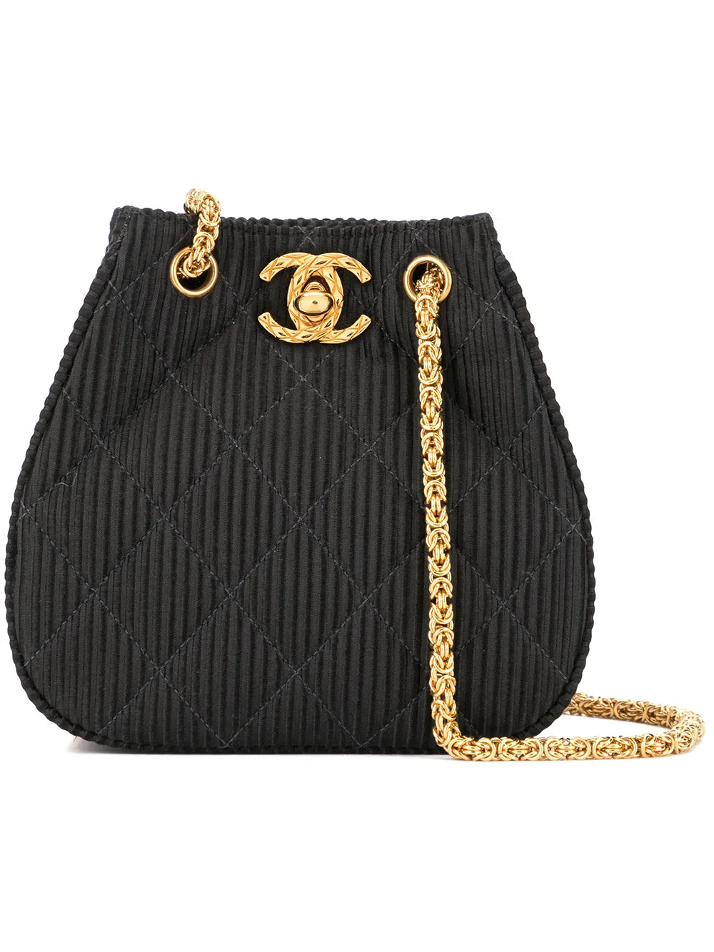 CHANEL turnlock textured shoulder bag