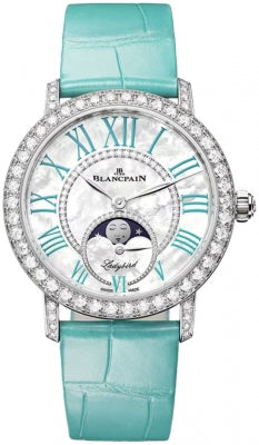 blancpain ladybird colors phases de lune 18k white gold & diamonds lady's watch