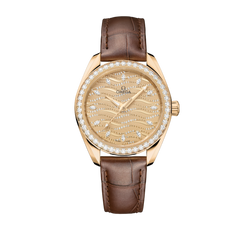 omega seamaster aqua terra 18k moonshine? gold & diamonds lady's watch