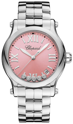 chopard happy sport stainless steel & diamonds lady's watch_2