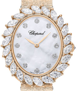 chopard l'heure du diamant 18k rose gold & diamonds lady's watch_8