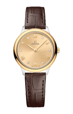 omega de ville prestige stainless steel & 18k yellow gold lady's watch_1