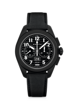zenith pilot big date flyback black ceramic men's watch