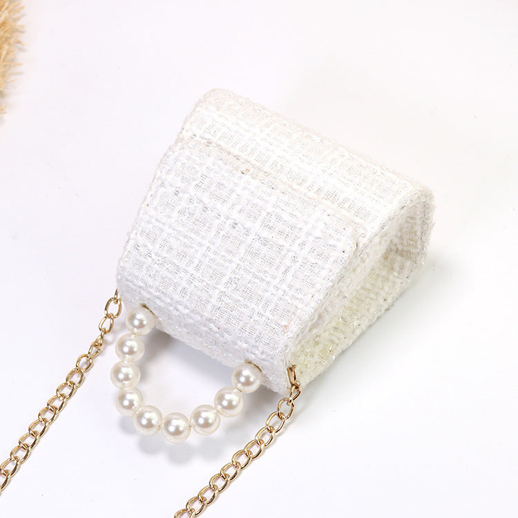 Autumn Winter Pearl Portable Messenger Bag for Women