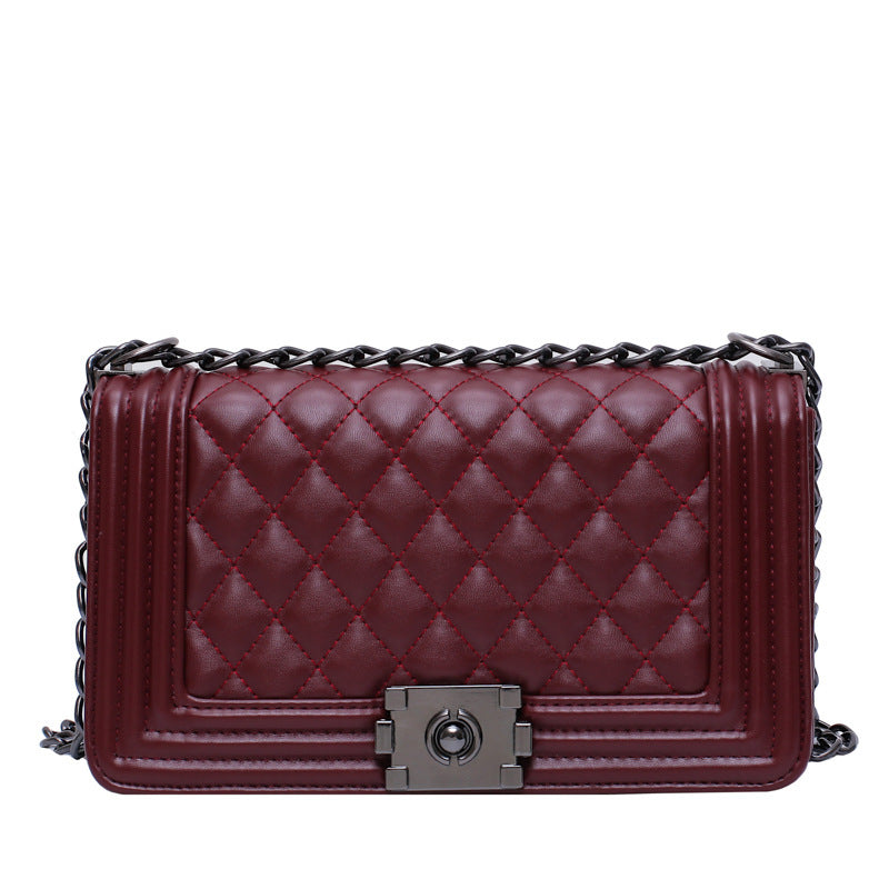 Women's PU Embroidered Thread Small Square Bag – New Style Shoulder & Messenger Bag