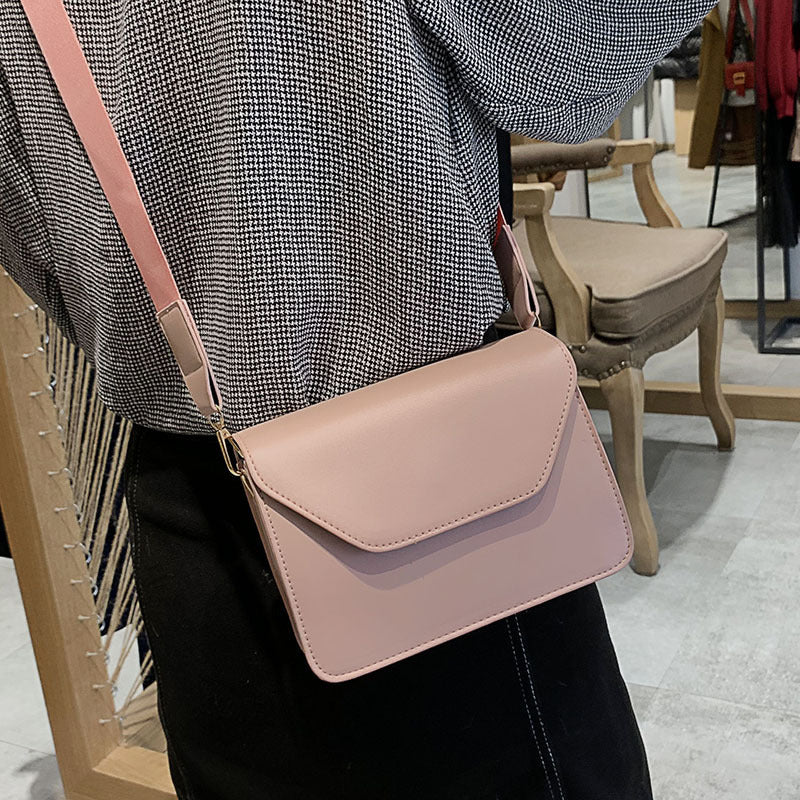 Casual Solid Color Small Square One-Shoulder Messenger Bag for Women