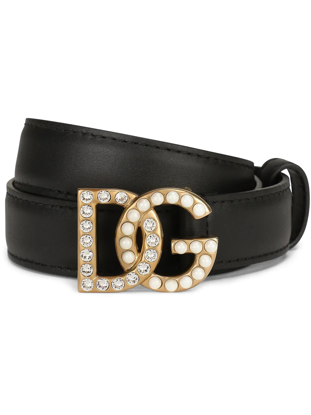 Dolce & Gabbana DG logo embellished leather belt