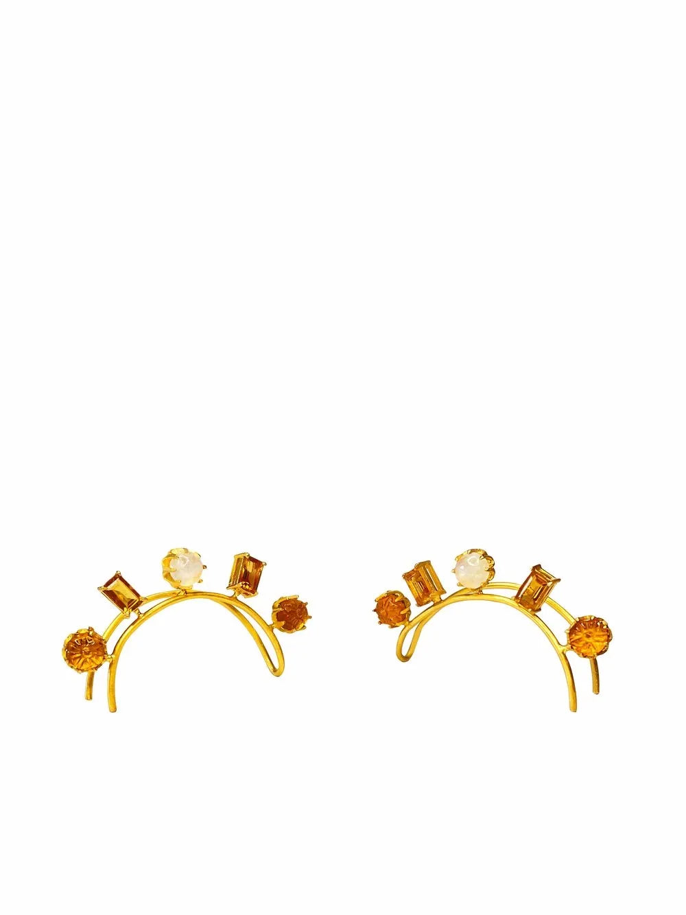 AKANSHA SETHI Roshni moonstone and citrine ear cuffs