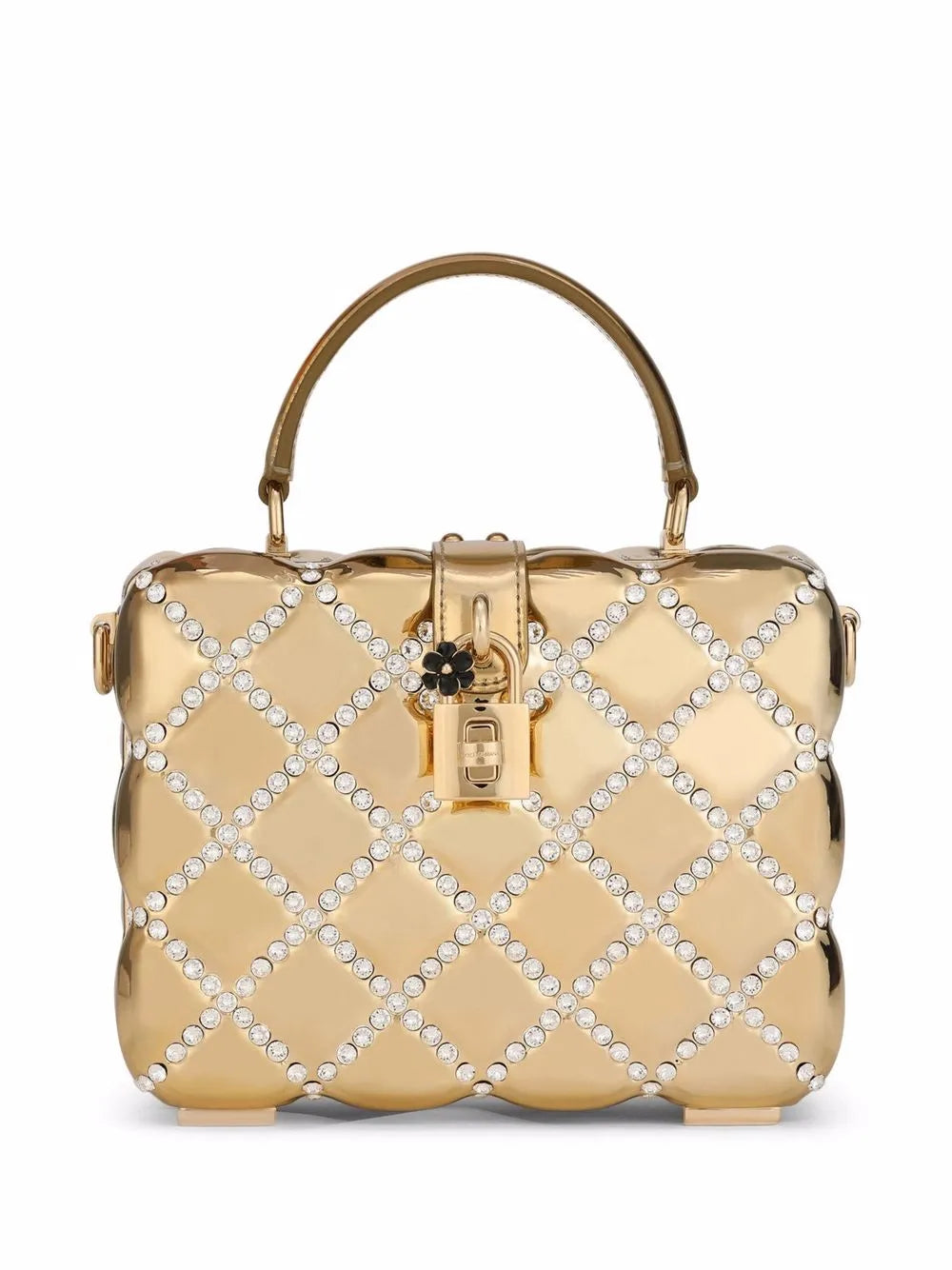 Dolce & Gabbana Dolce Box rhinestone embellished top handle bag