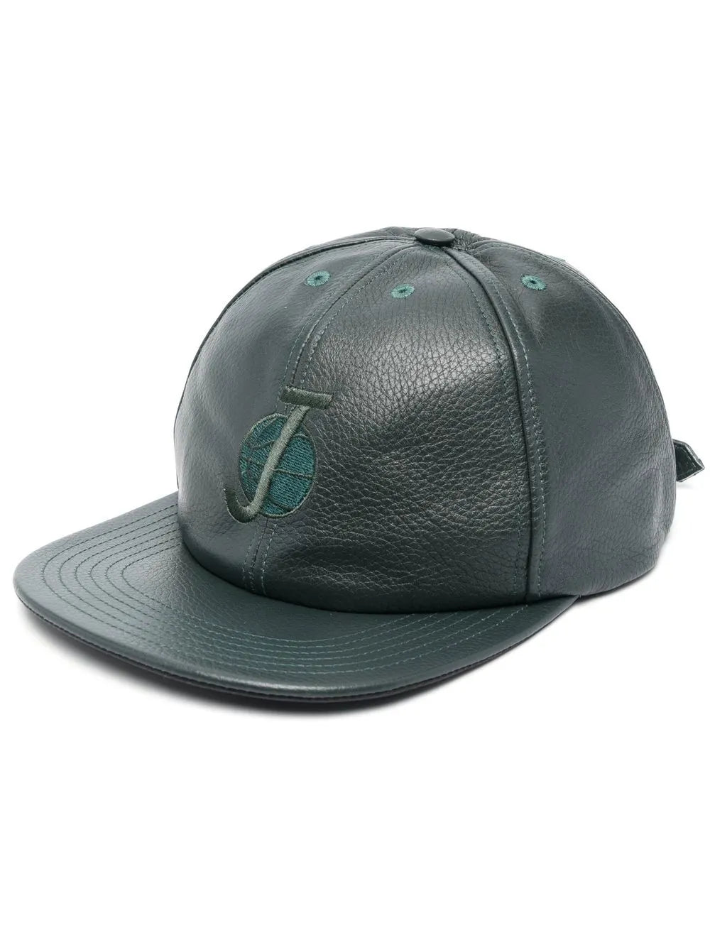 Just Don embroidered logo leather cap