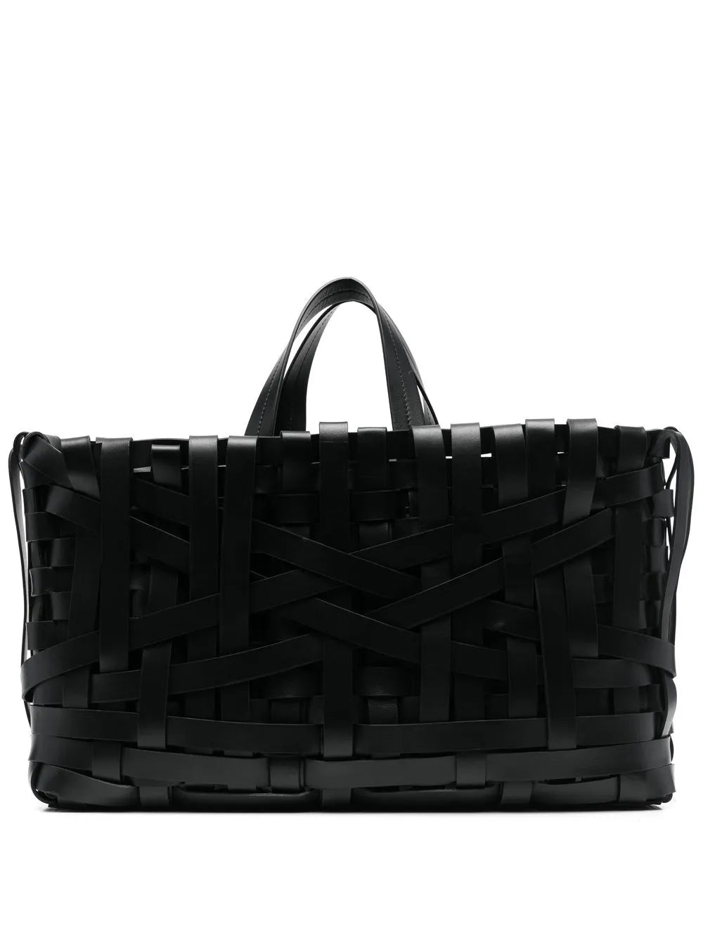 Jil Sander leather interwoven tote bag