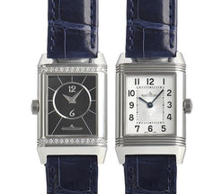 jaeger-lecoultre reverso classic duetto stainless steel & diamonds lady's watch_2
