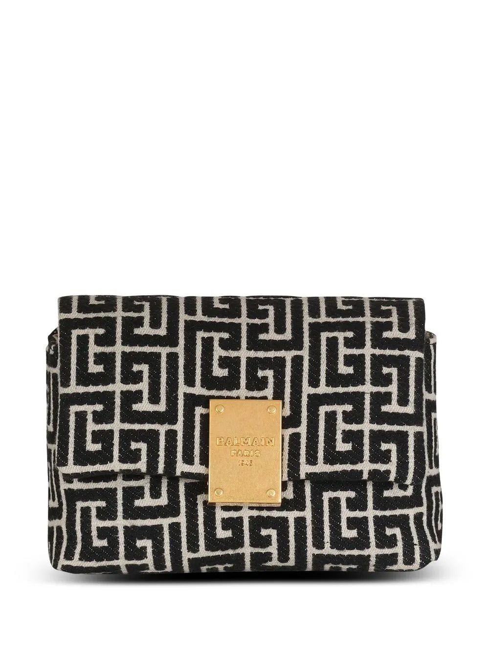Balmain 1945 Soft jacquard monogram shoulder bag