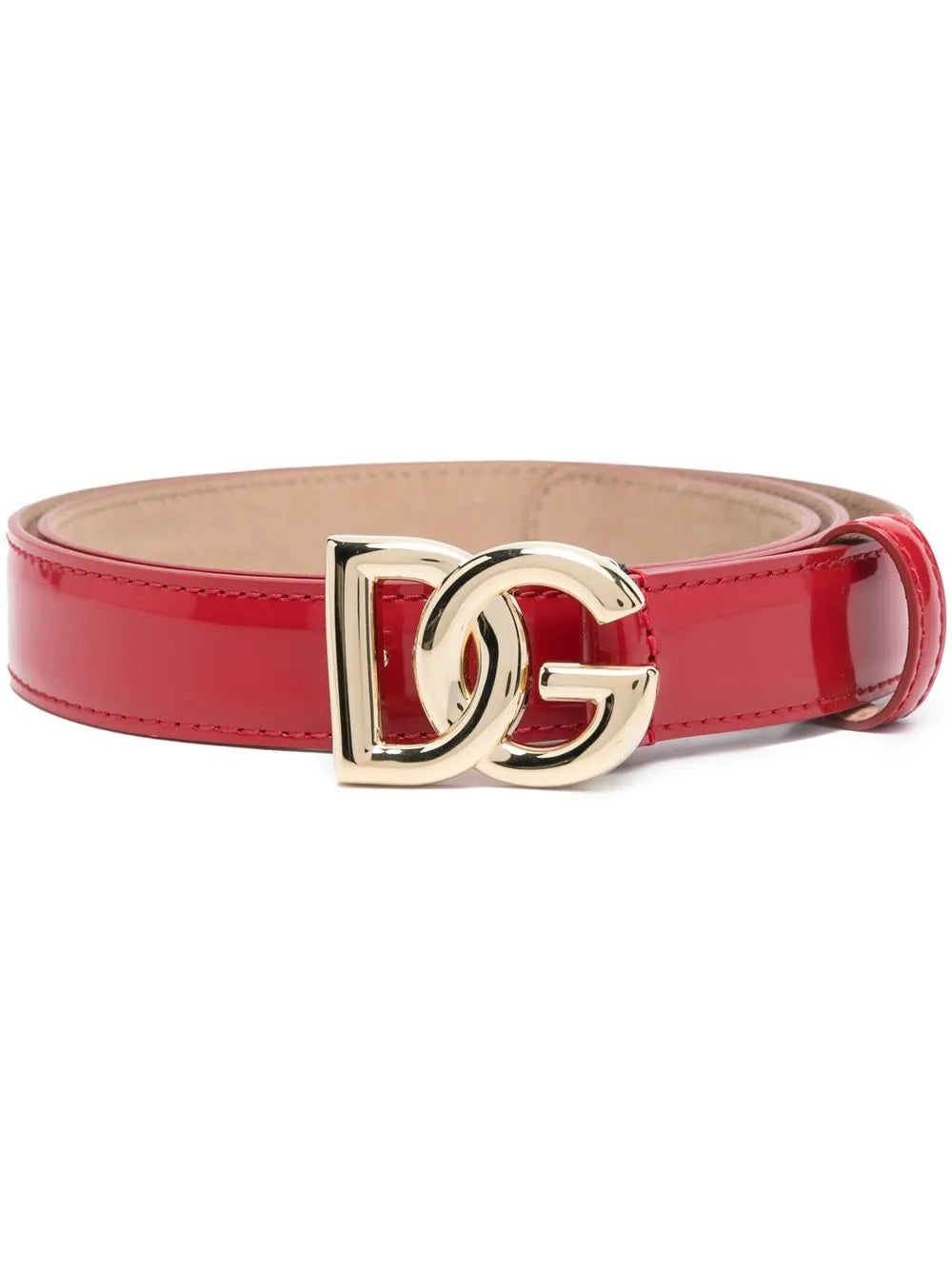 Dolce & Gabbana logo plaque patent belt