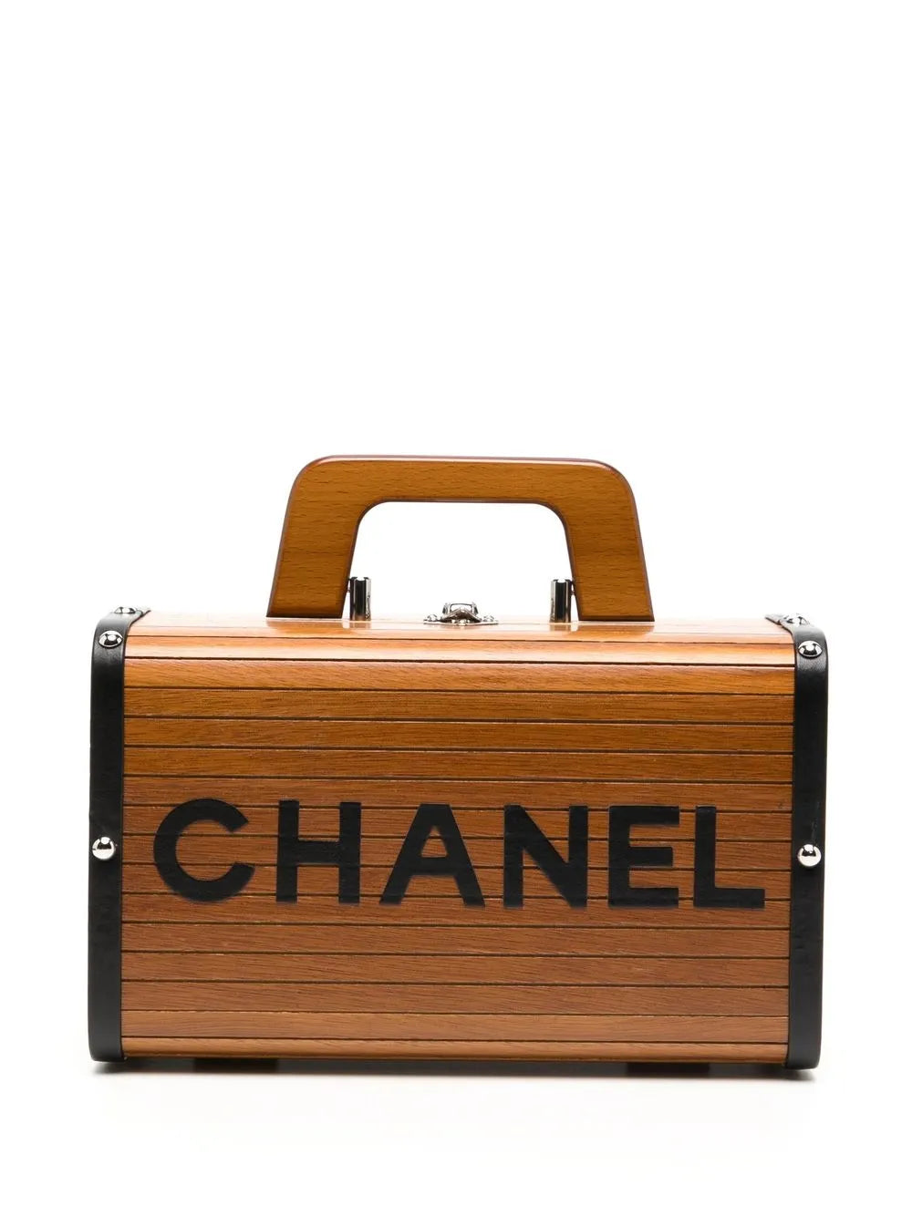 CHANEL 1995 CC wooden vanity handbag