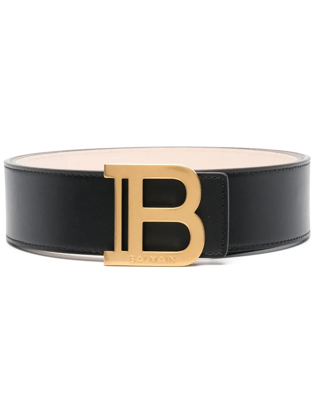 Balmain logo plaque leather belt