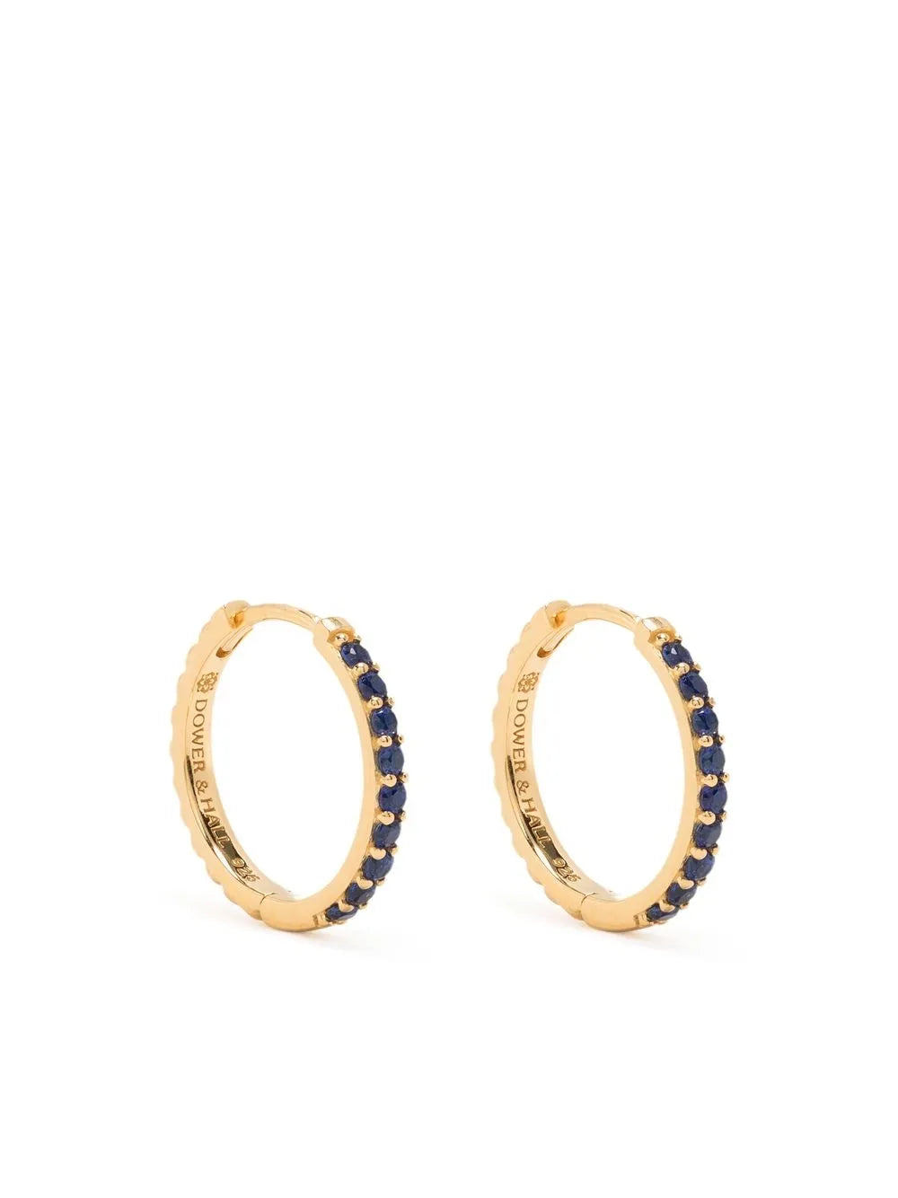 DOWER AND HALL sapphire embellished huggie hoops