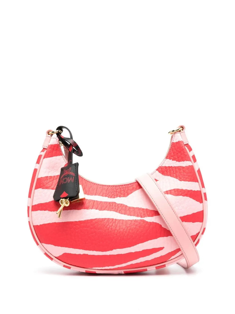 MCM zebra print leather shoulder bag