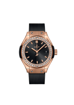 hublot classic fusion 18k king gold & diamonds unisex watch_1
