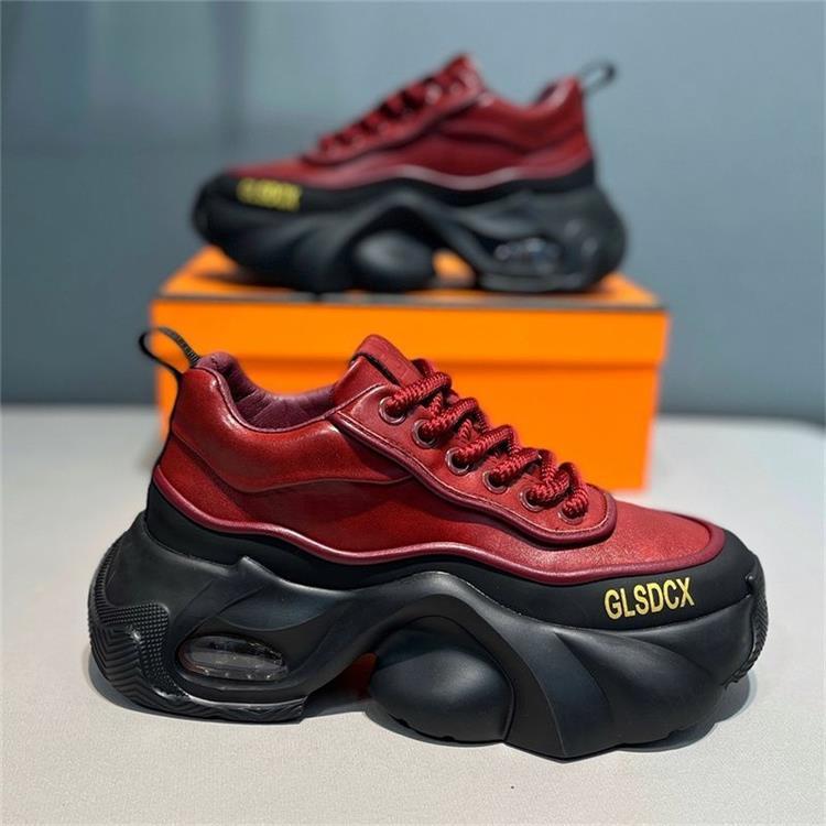 Men’s Trend Sports Shoes – Leather Surface Platform Design