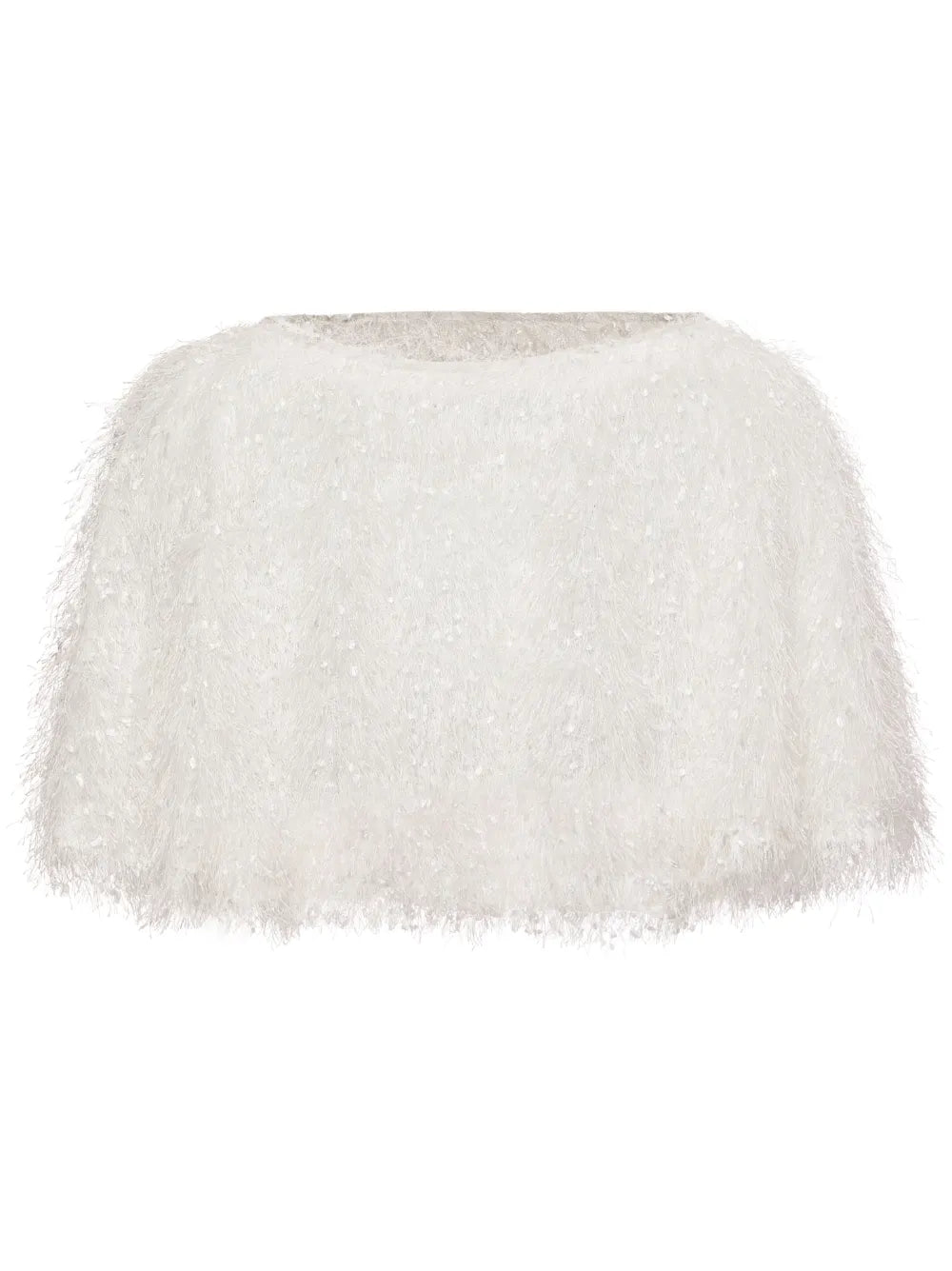 Unreal Fur Pluma round neck cropped cape