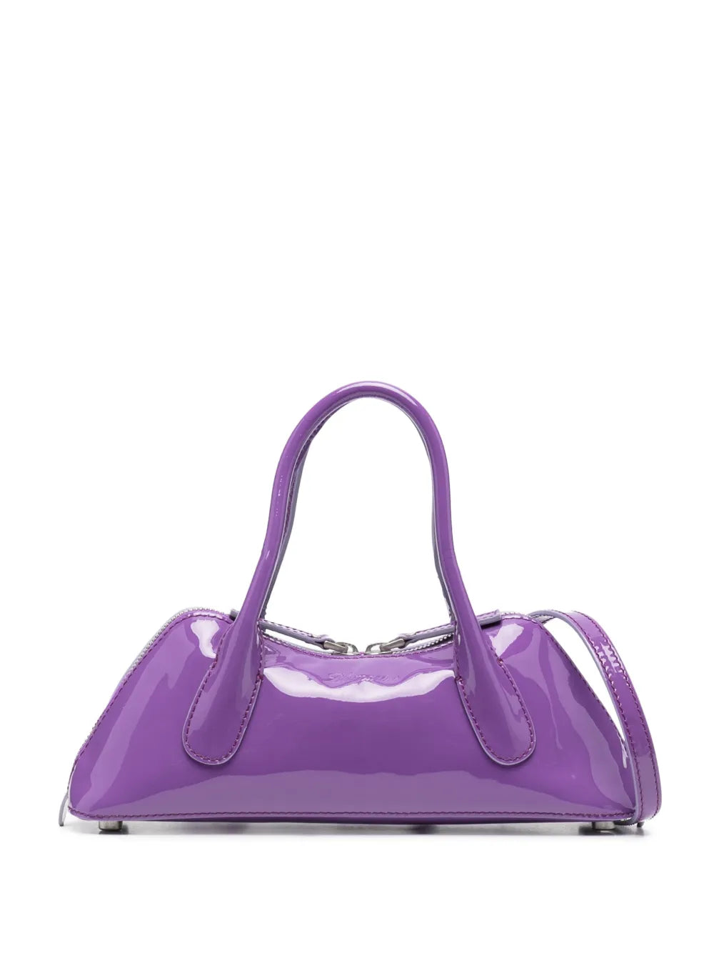 Blumarine logo debossed patent leather tote bag