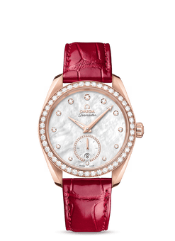 omega seamaster aqua terra co-axial master chronometer 18k sedna? gold & diamonds lady's watch