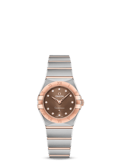 omega constellation quartz stainless steel & 18k sedna? gold?& diamonds lady?s watch_1