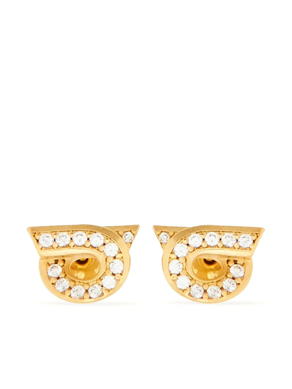 Ferragamo Gancini rhinestone embellished earrings