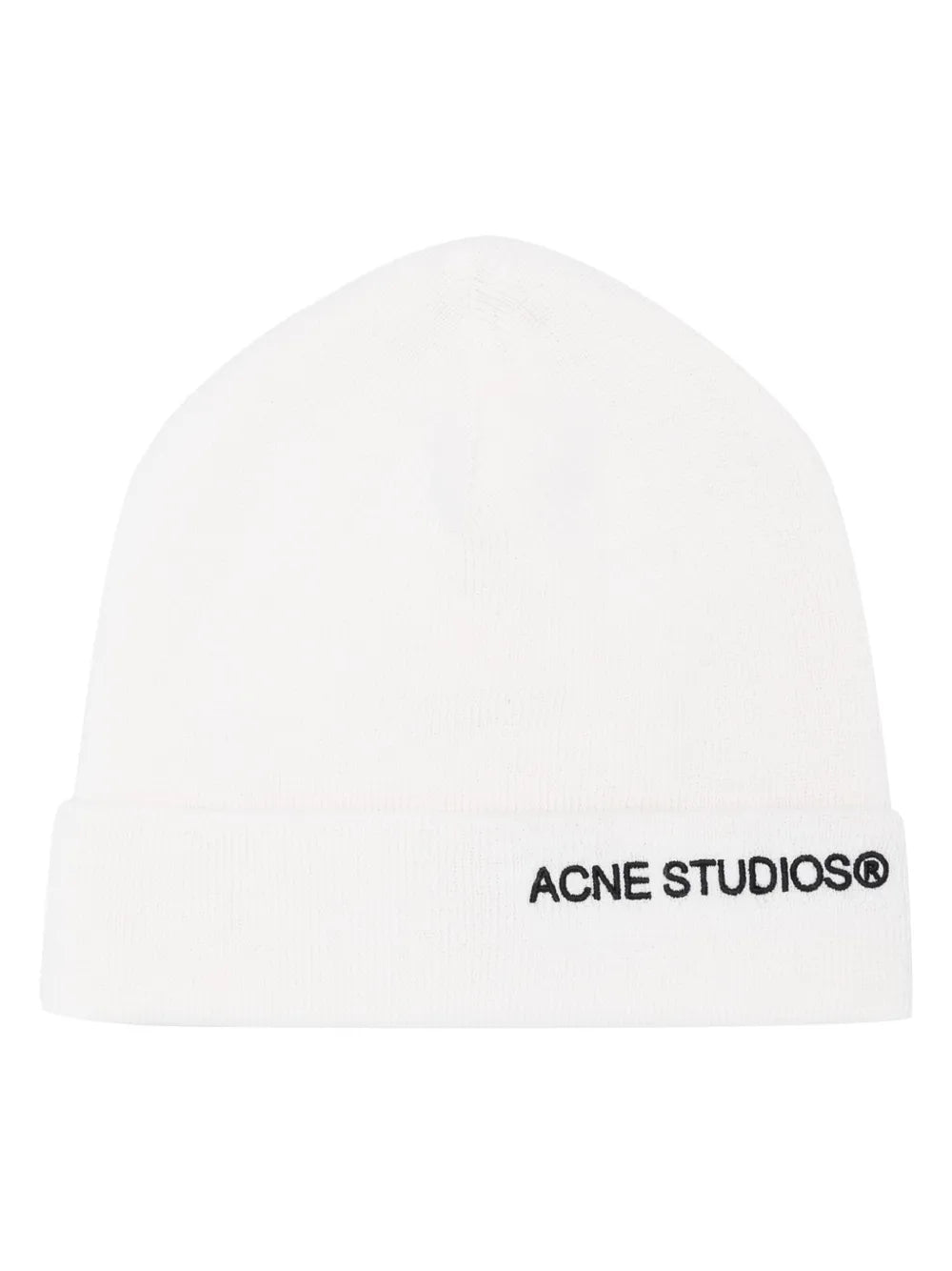 Acne Studios logo embroidered ribbed knit beanie