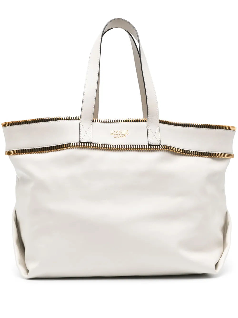 Moschino zip detail leather tote bag
