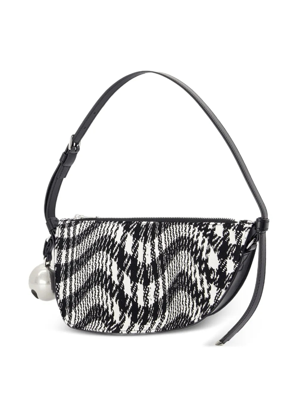 Burberry Mini Shield houndstooth pattern half moon bag
