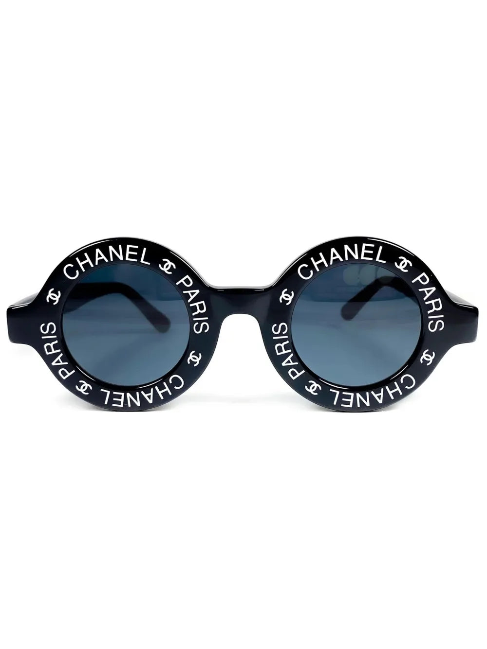 CHANEL 1993 logo print round fame sunglasses