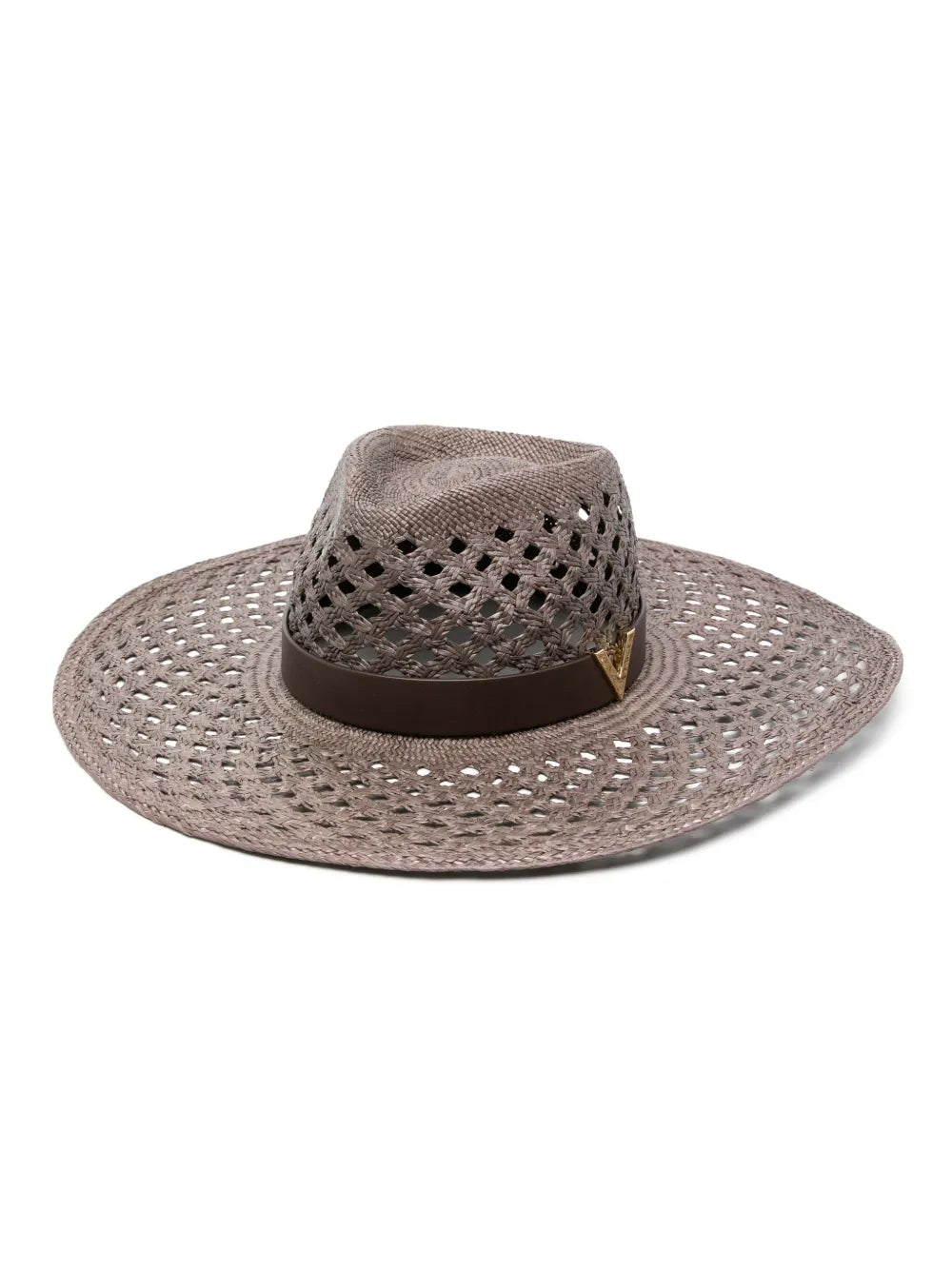 Valentino Garavani V logo plaque straw hat