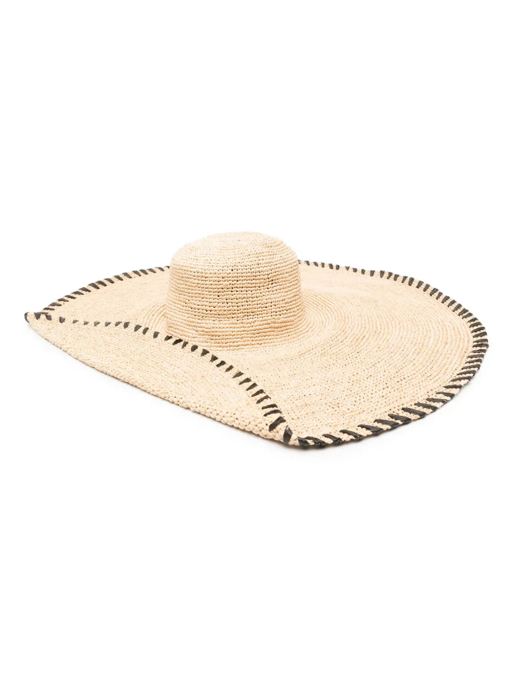 Lanvin whipstitch detailing raffia hat