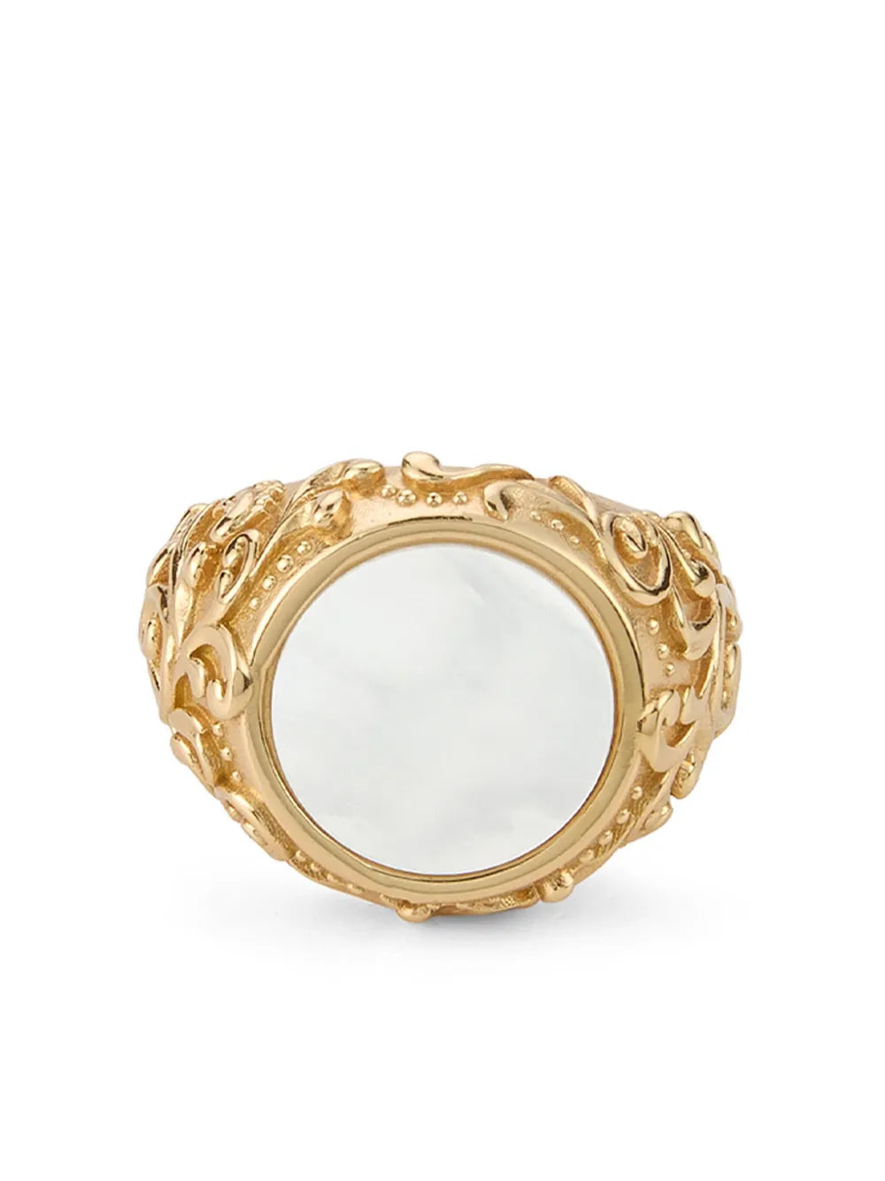 Emanuele Bicocchi arabesque engraved sovereign ring