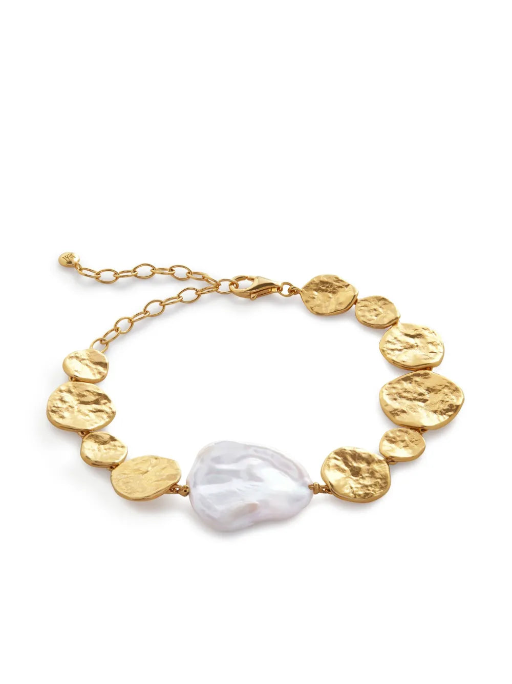 Monica Vinader Capri Keshi Pearl Disc bracelet