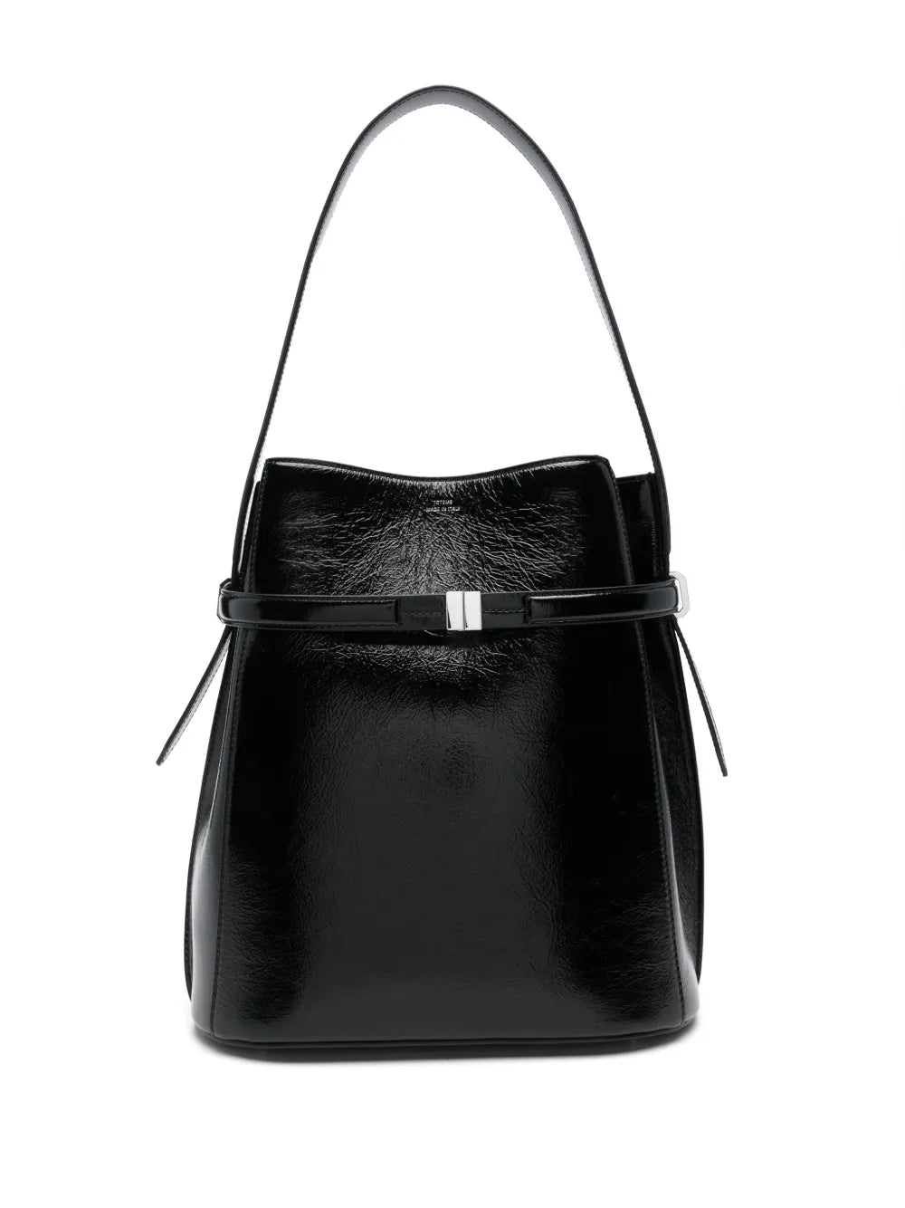 TOTEME belted naplack leather bucket bag