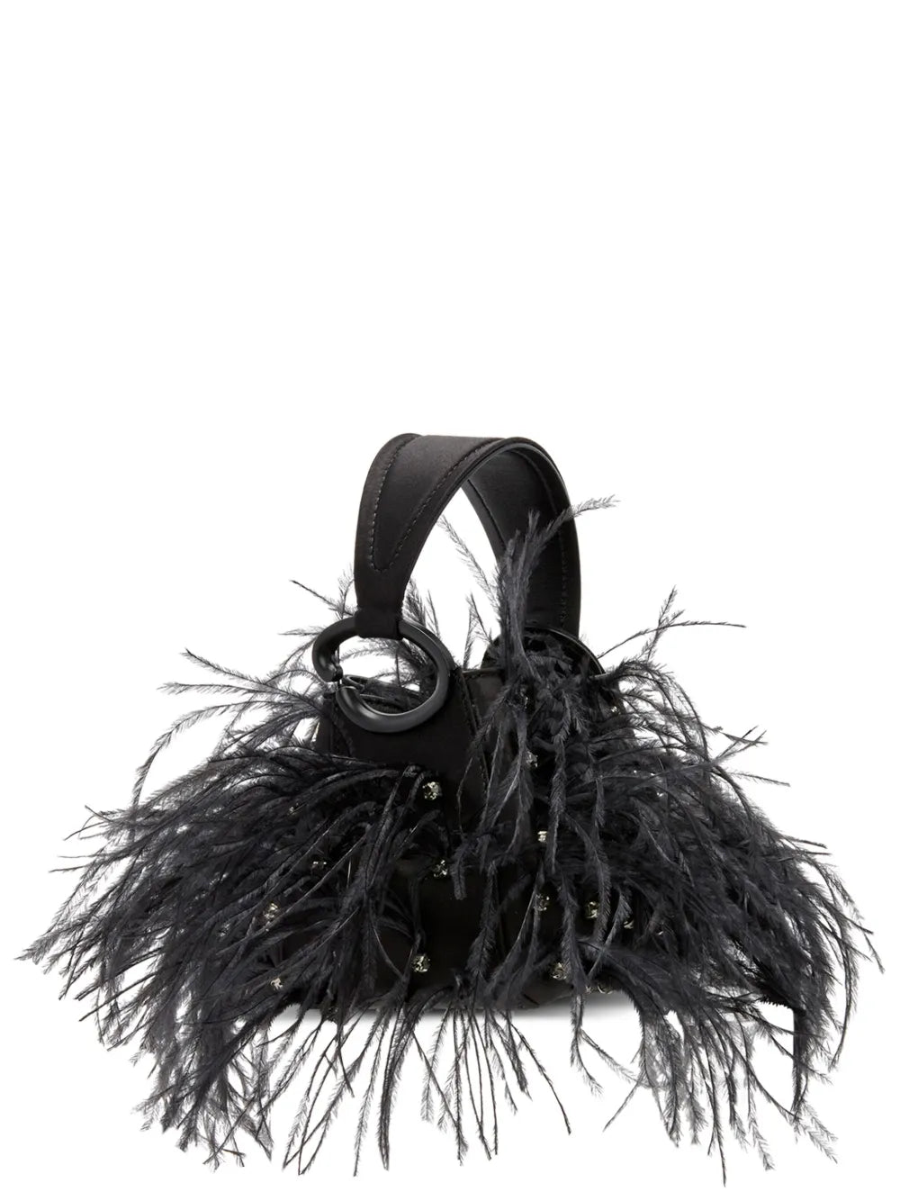 Oscar de la Renta nano O Handle ostrich feather bag