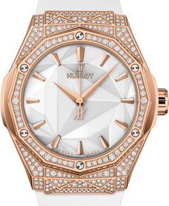 hublot classic fusion orlinski 18k king gold & diamonds unisex watch
