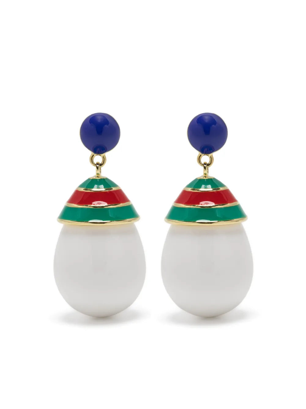 Eshvi mini striped drop earrings