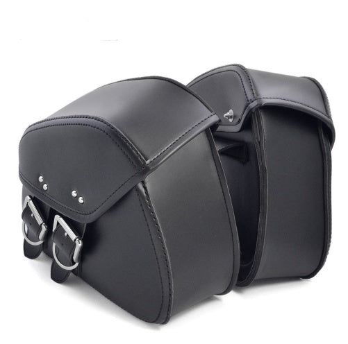 Black PU Leather Motorcycle Saddlebags – Luggage Pouch for Bikes