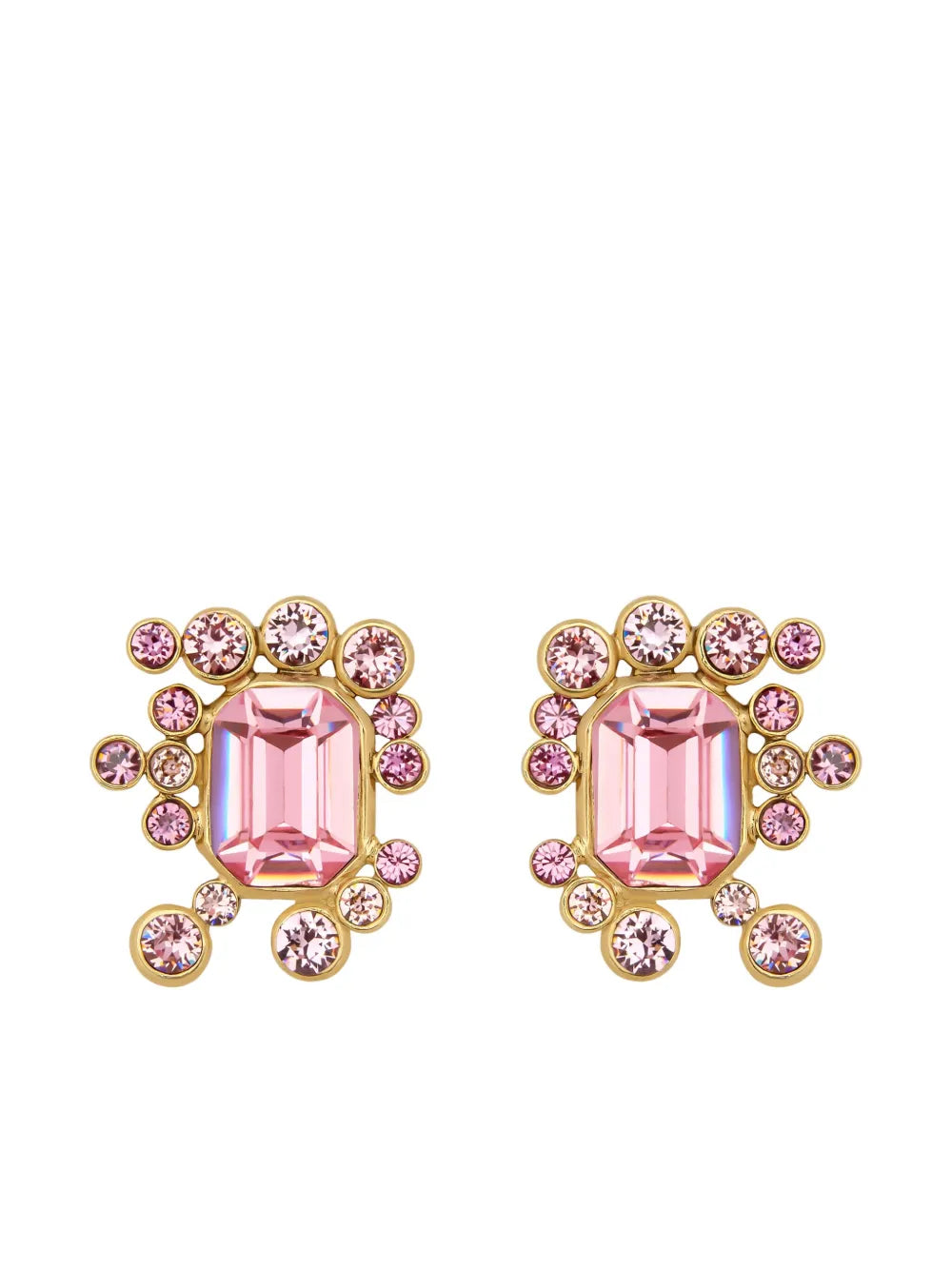 Oscar de la Renta mixed crystal cluster earrings